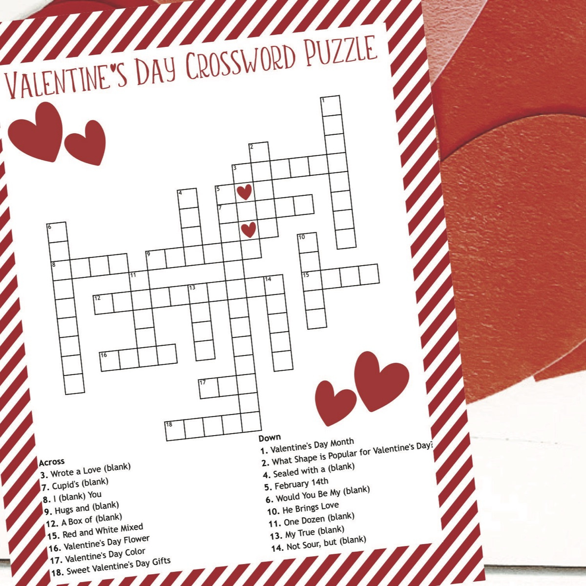 Valentine&amp;#039;S Day Crossword Puzzle with Valentine Crossword Printable