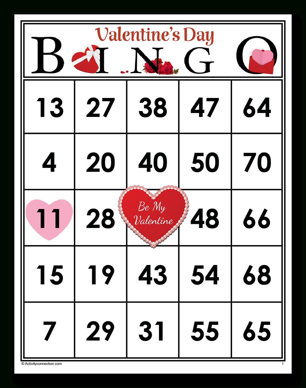 Valentine&amp;#039;S Day Printed Bingo Cards for Valentine&amp;#039;S Day Bingo Card