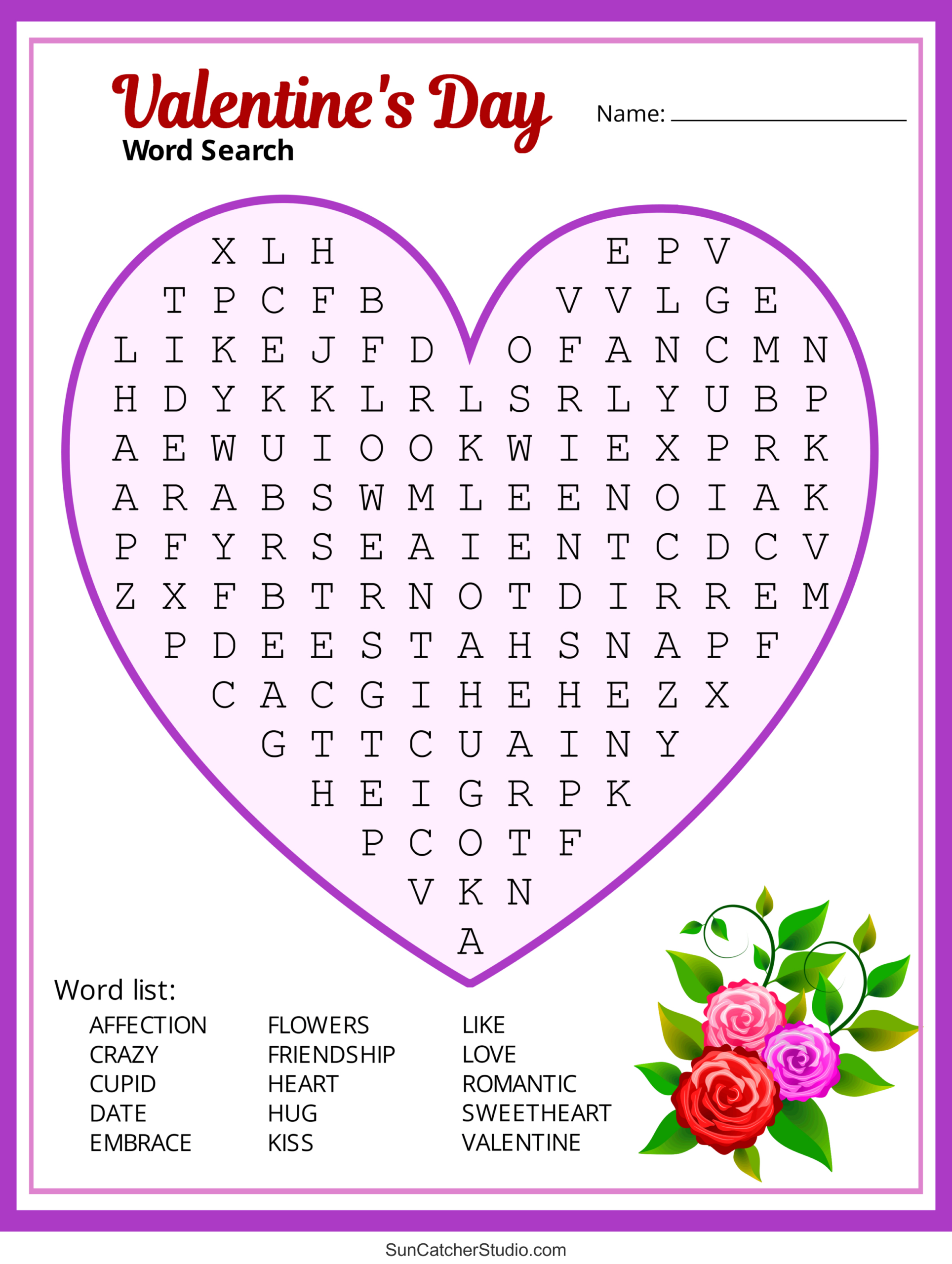 Valentine&amp;#039;S Day Word Search (Free Printable Pdf Puzzles) – Free for Valentine Word Search Free Printable