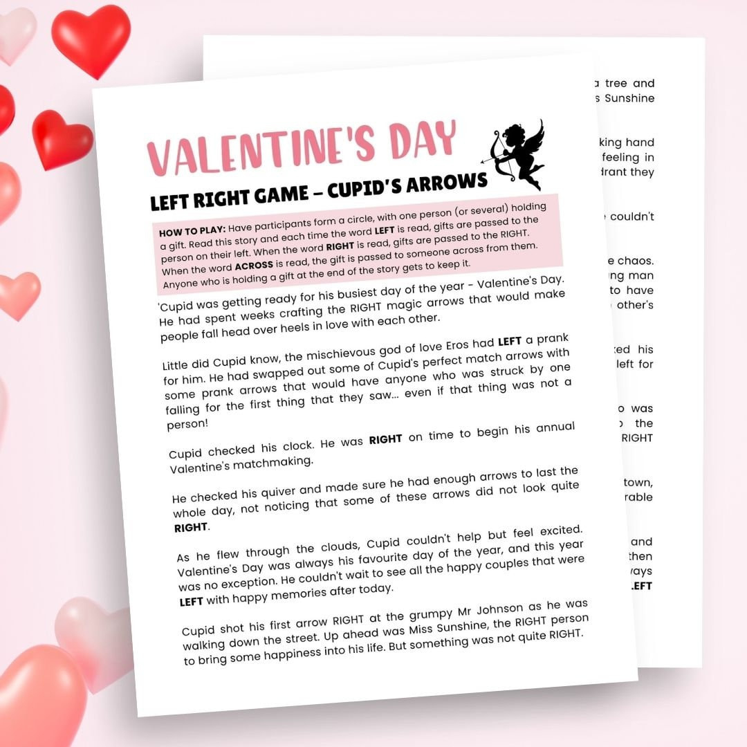 Valentine&amp;#039;S Left Right Game Printable Left Right Game Valentines regarding Free Printable Left Right Valentine Game