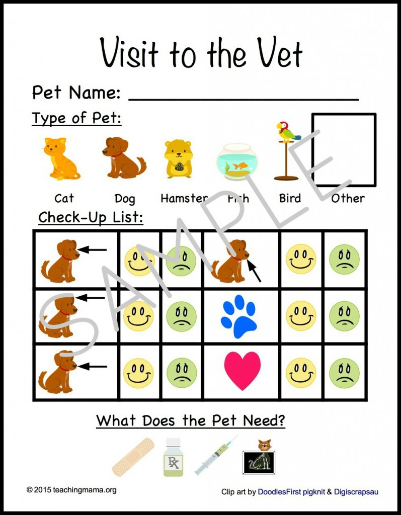 Vet Clinic Dramatic Play Activity for Dramatic Play Vet Clinic Free Printables