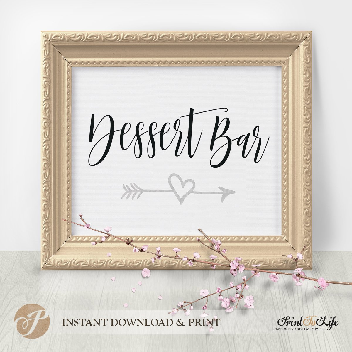 Wedding Dessert Sign, Dessert Bar Table Sign, Printable Template regarding Free Printable Dessert Table Signs