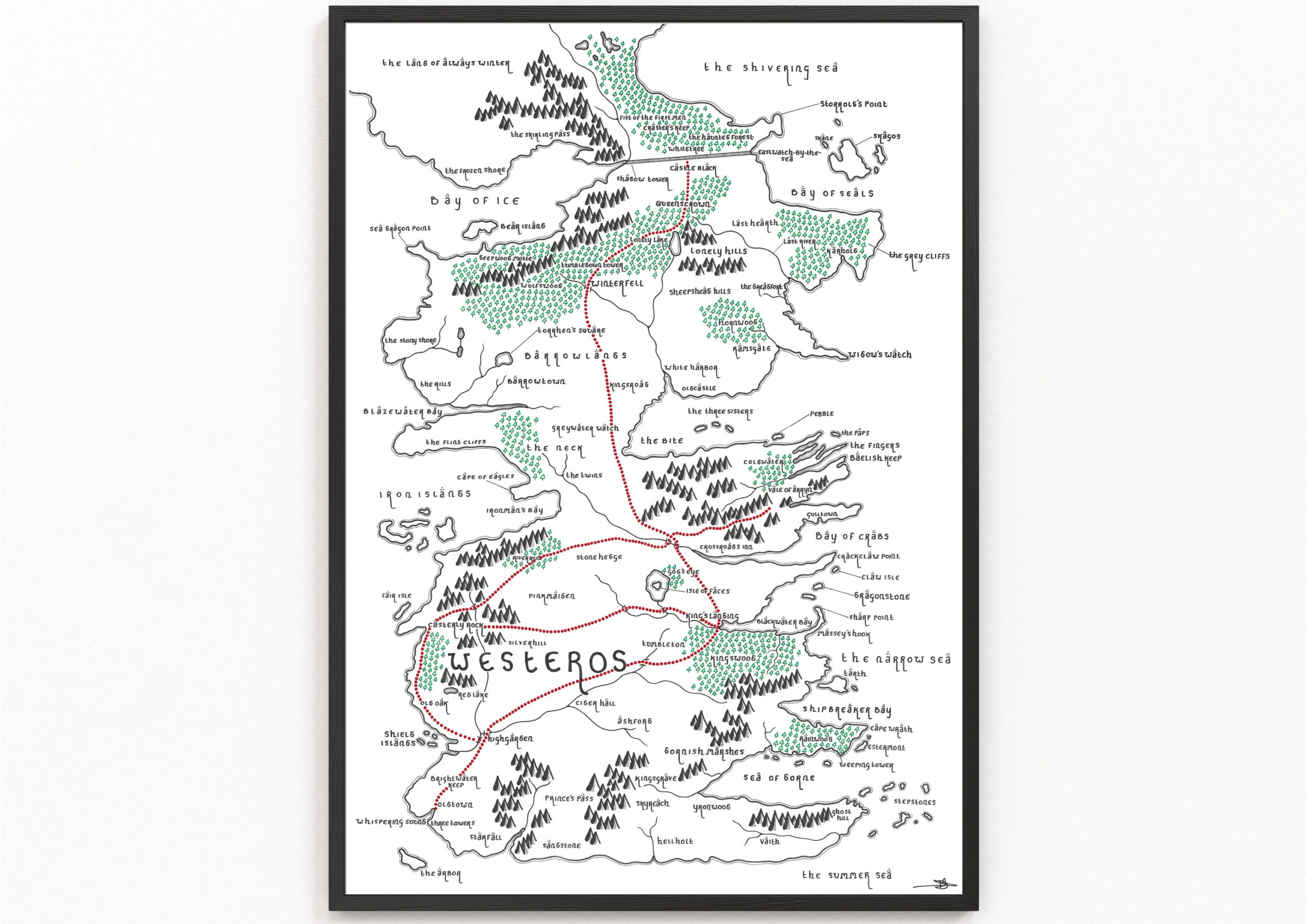 Westeros (A Game Of Thrones) Map Print | Fiktive Landkarte | Minimalistische Karten Kunst | Wandkunst | Kunstdruck with regard to Game Of Thrones Printable Map