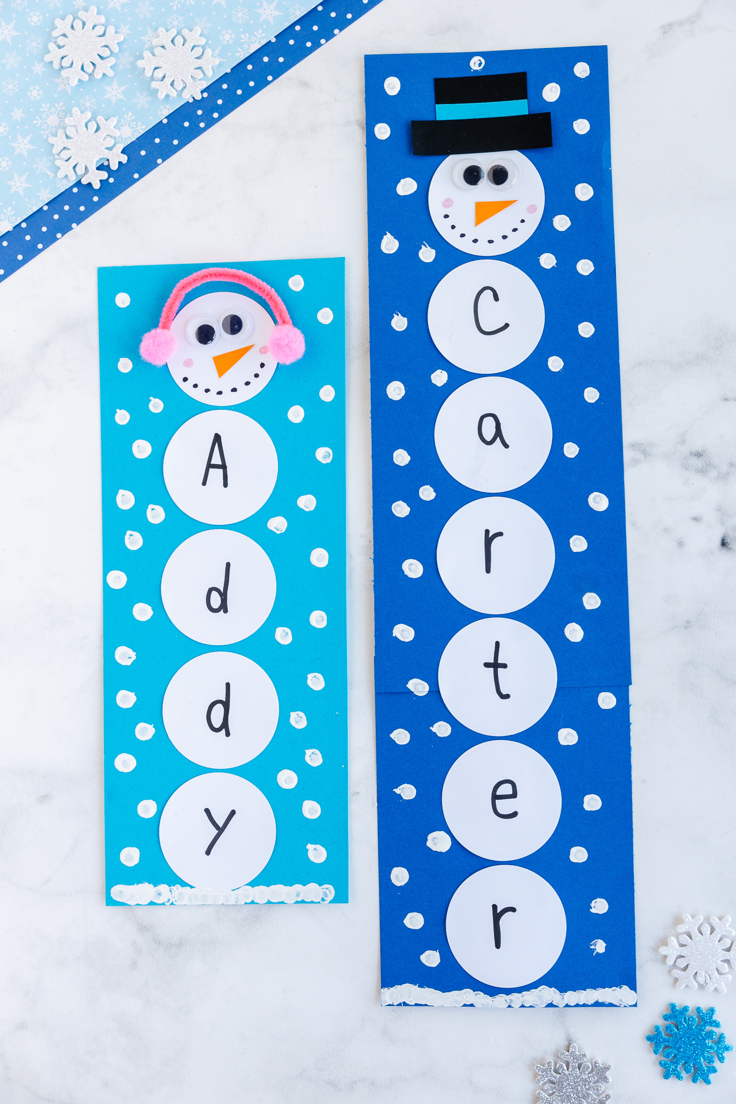 Winter Snowman Name Craft For Kids - Made To Be A Momma with Snowman Name Craft Printable