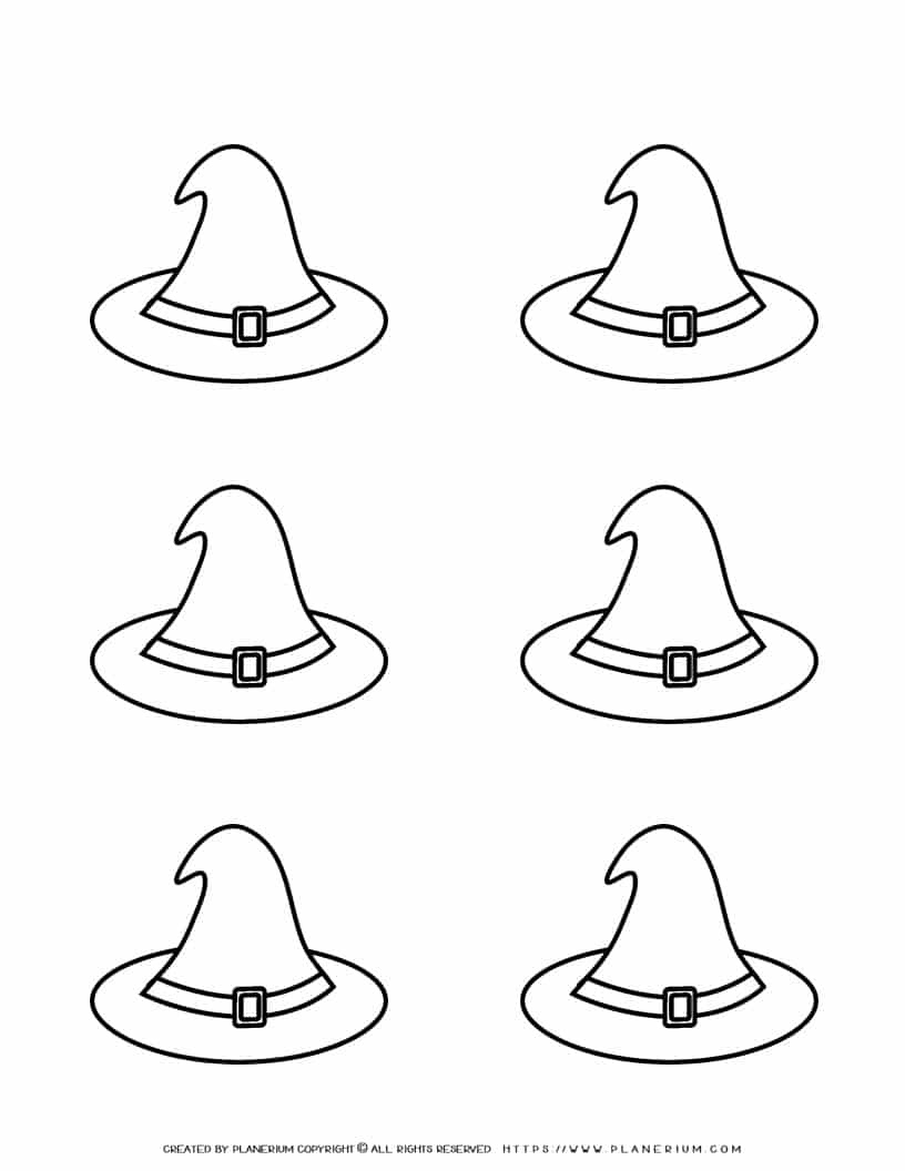 Witch Hat Template - Six Hats | Planerium for Free Printable Witch Hat Template