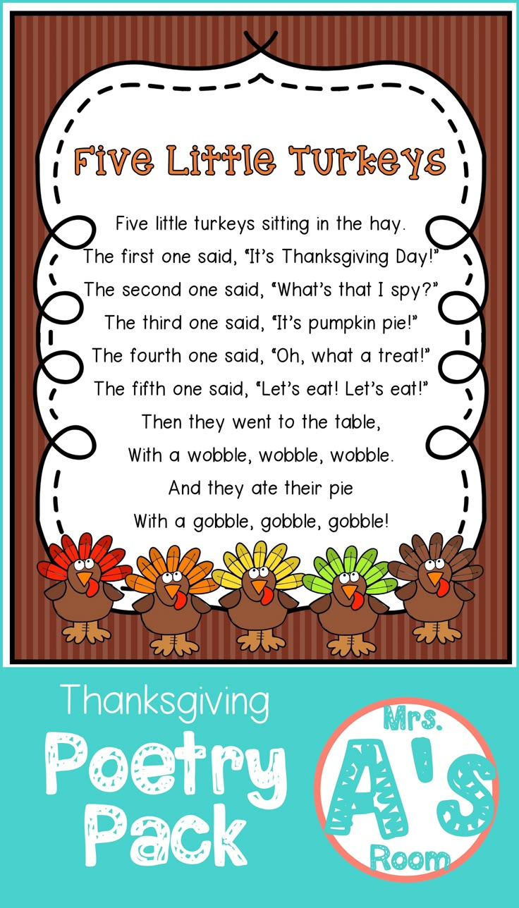 Wordpress for 5 Little Turkeys Printable