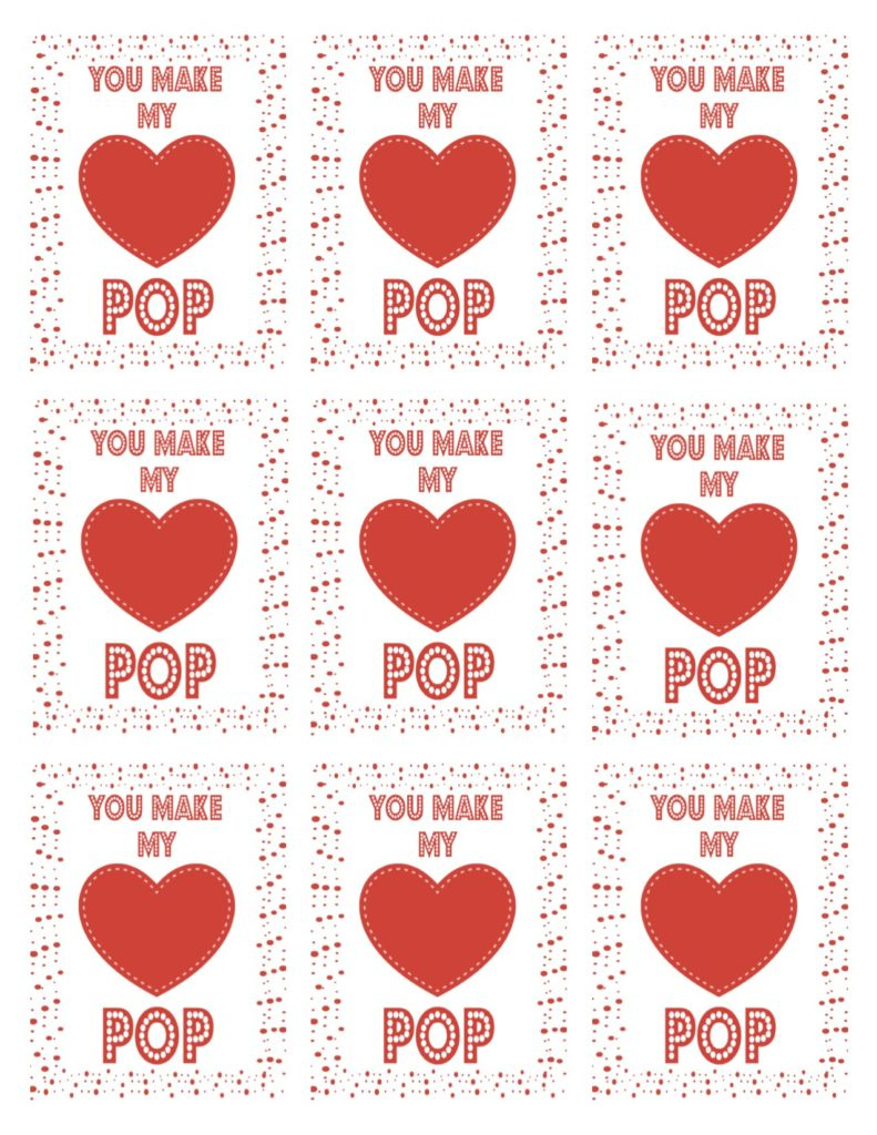 You Make My Heart Pop Free Valentine Printable &amp;amp; Recipe | with regard to You Make My Heart Pop Valentine Free Printable