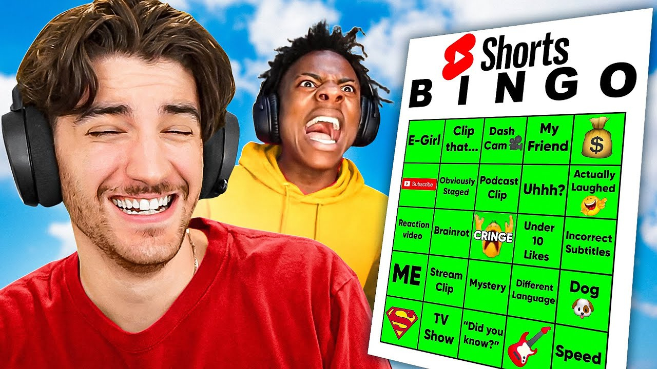 Youtube in Youtube Shorts Bingo Card