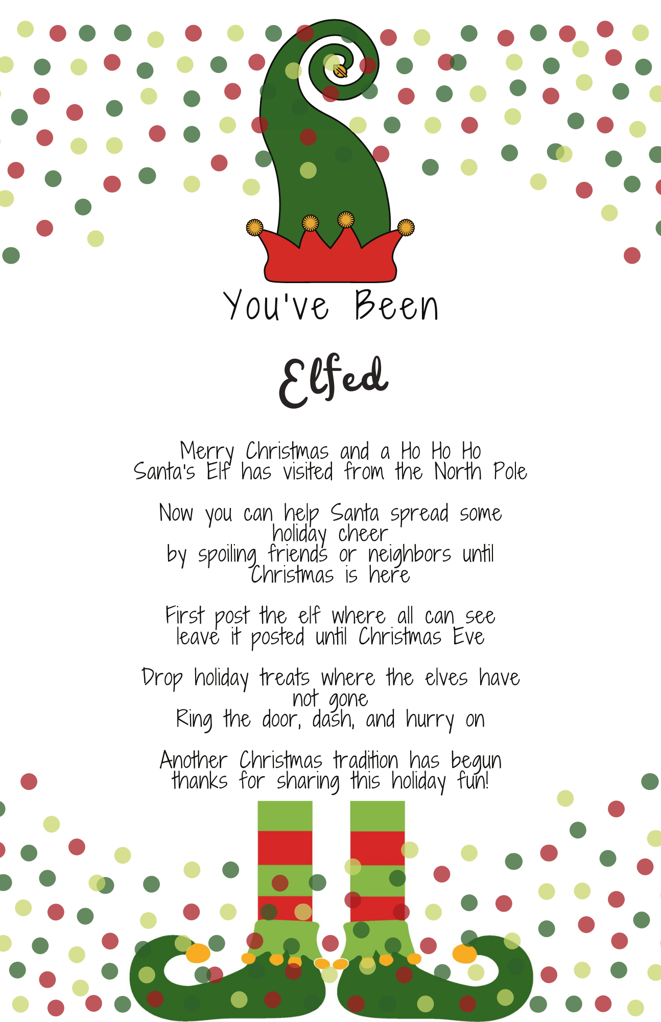 You&amp;#039;Ve Been Elfed - Christmas Goody Basket - Julie Measures regarding I&amp;amp;#039;ve Been Elfed Free Printable