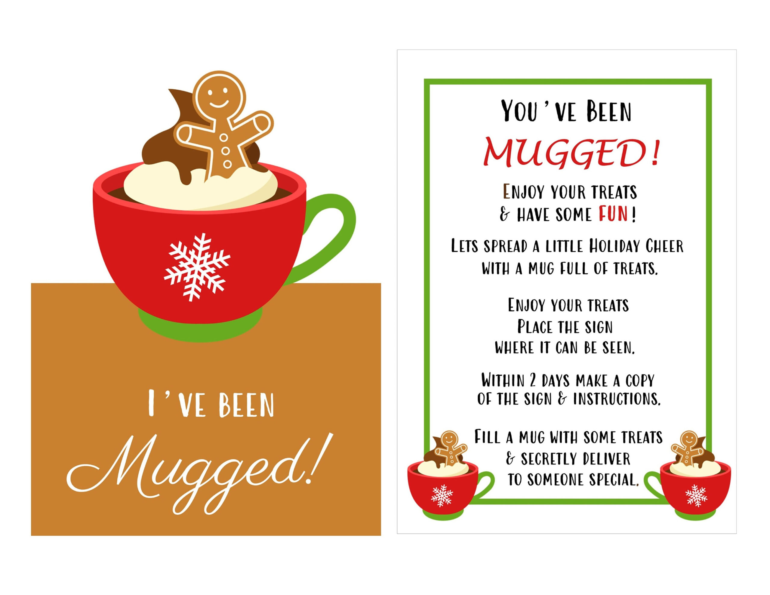 You&amp;#039;Ve Been Mugged Printable Instructions, Sign, And Treat Bag Tag throughout I&amp;amp;#039;ve Been Mugged Free Printable