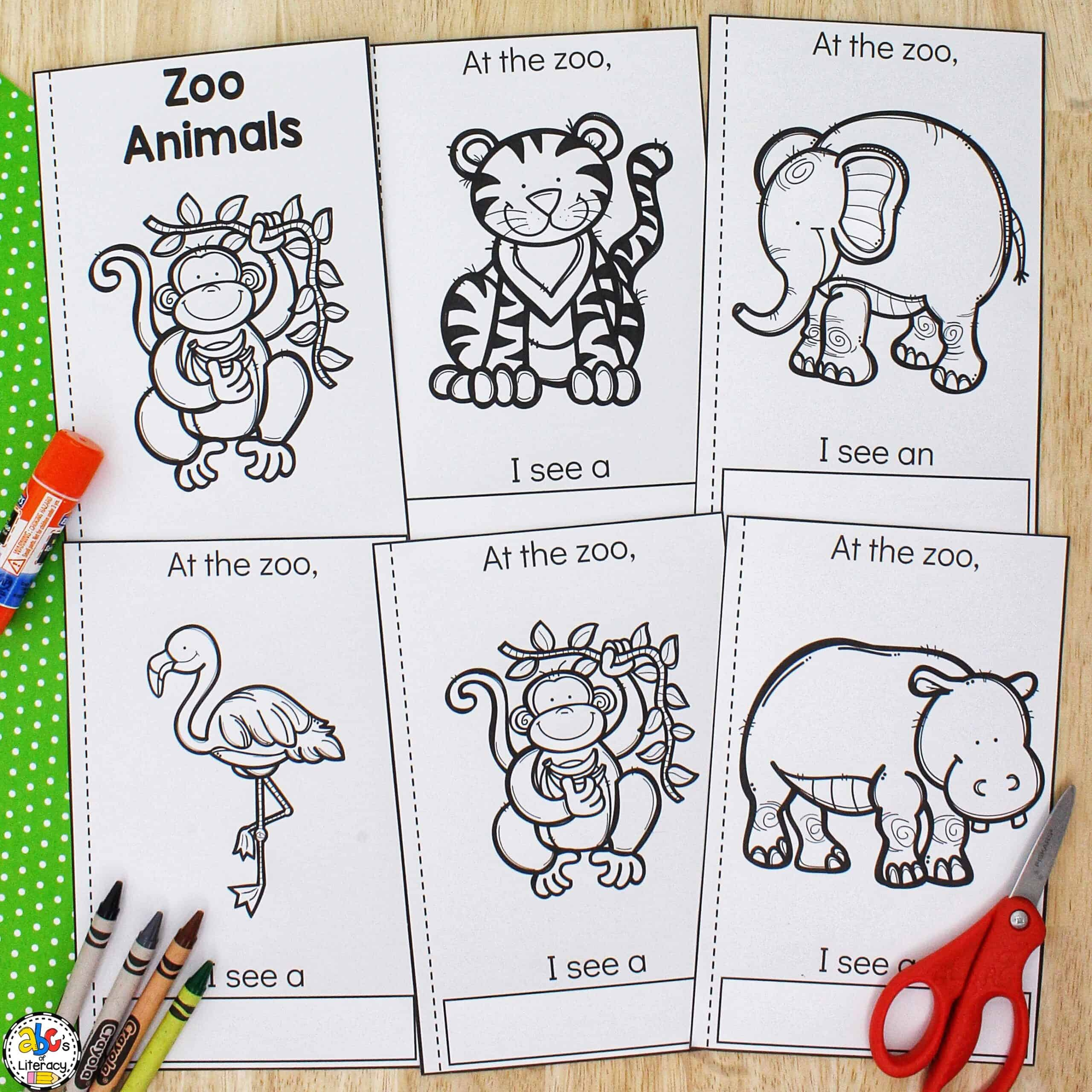 Zoo Animals Cut &amp;amp; Paste Book: Printable Book For Kids in Free Printable Zoo Activities For Preschoolers