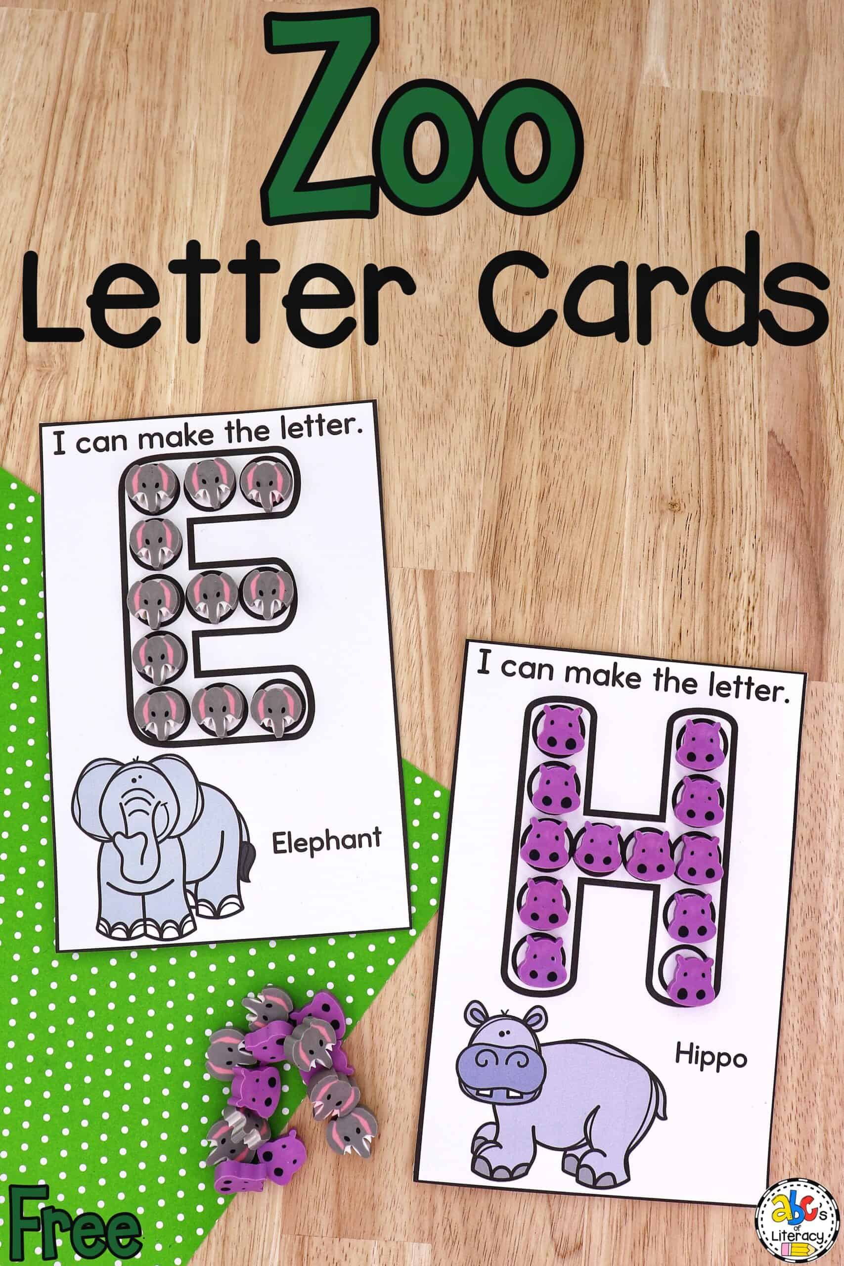 Zoo Letter Cards within Free Printable Zoo Phonics Alphabet