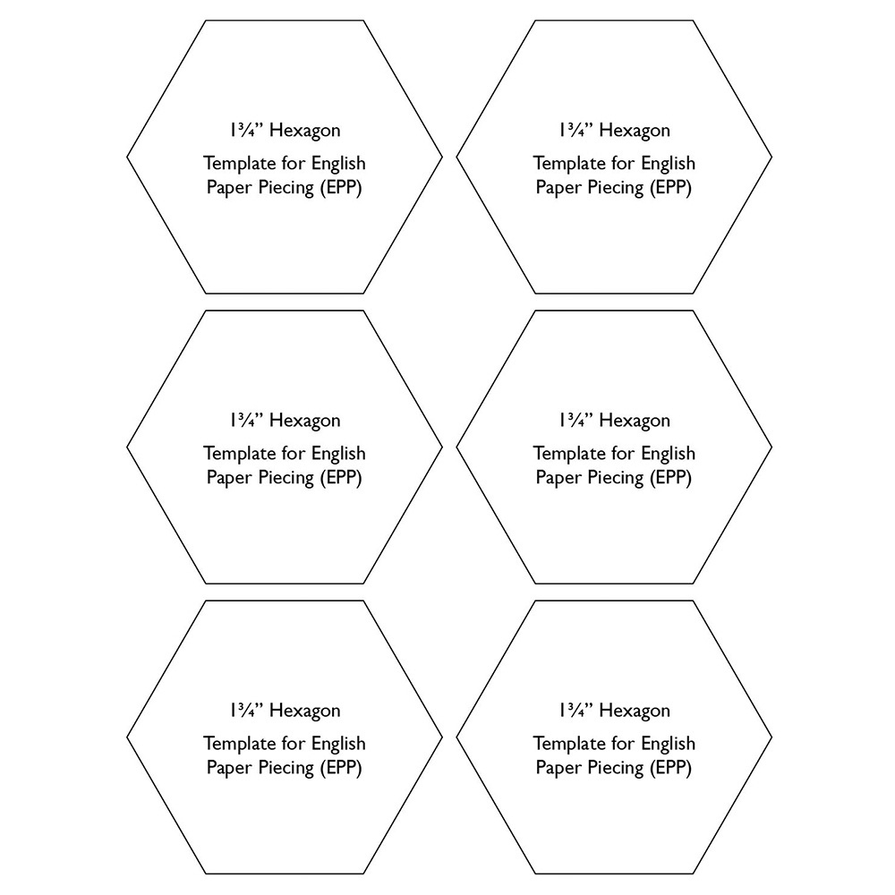 1 3/4&amp;quot; Hexagon | Free Templates throughout Free Printable Paper Piecing Templates