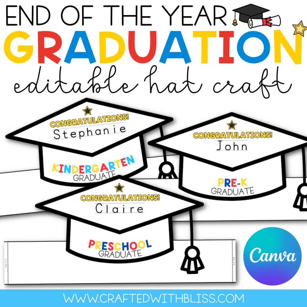 10 Free Editable Graduation Hat Craft Template with regard to Free Printable Graduation Cap