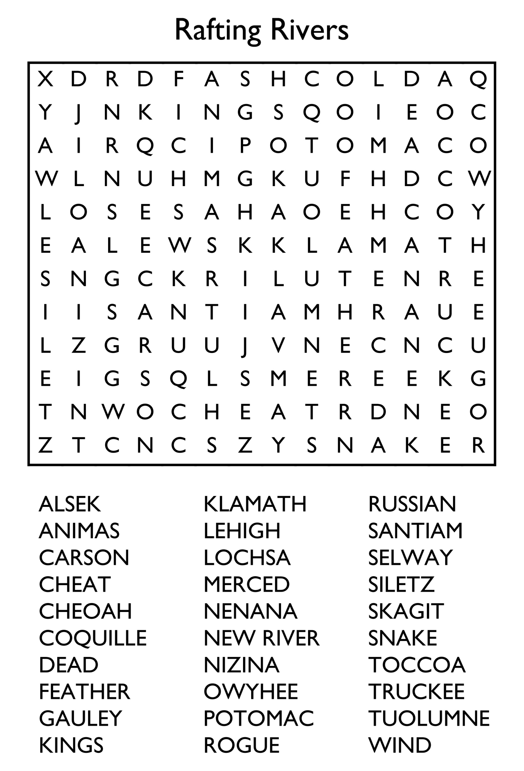 10 Free Printable Word Search Puzzles intended for Printable Crosswords and Word Searches