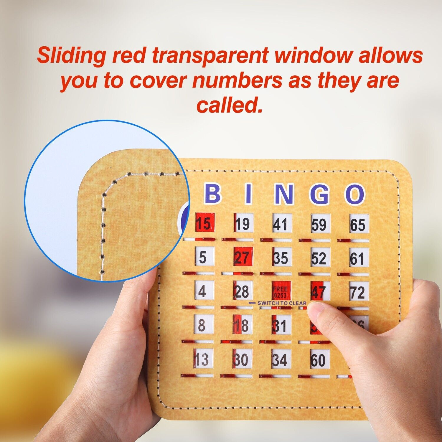 10-Pack Stitched Reusable Shutter Slide Bingo Cards With Shutter inside Sliding Window Bingo Cards