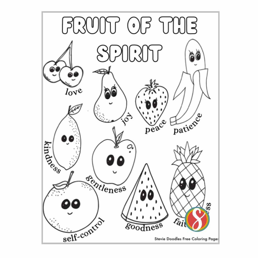 100+ Free Fruit Of The Spirit Coloring Pages — Stevie Doodles throughout Free Printable Fruit of the Spirit Coloring Pages