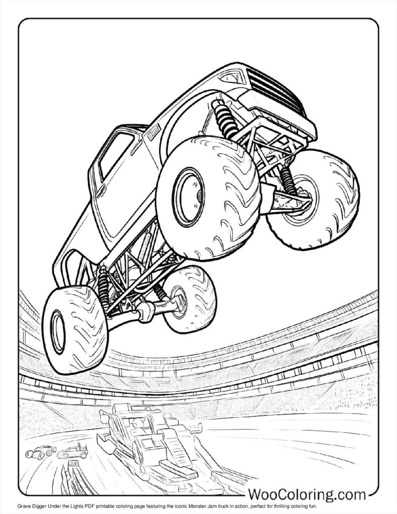 100+ Monster Jam Coloring Pages (Free Pdf To Print) | Woo Coloring inside Free Printable Grave Digger Monster Truck Coloring Pages