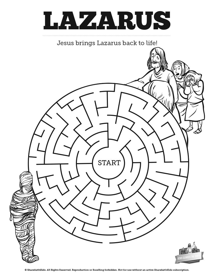 11 Jesus Raises Lazarus Ideas | Sunday School Lessons, Sunday in Printable Jesus Raises Lazarus Activity Sheets