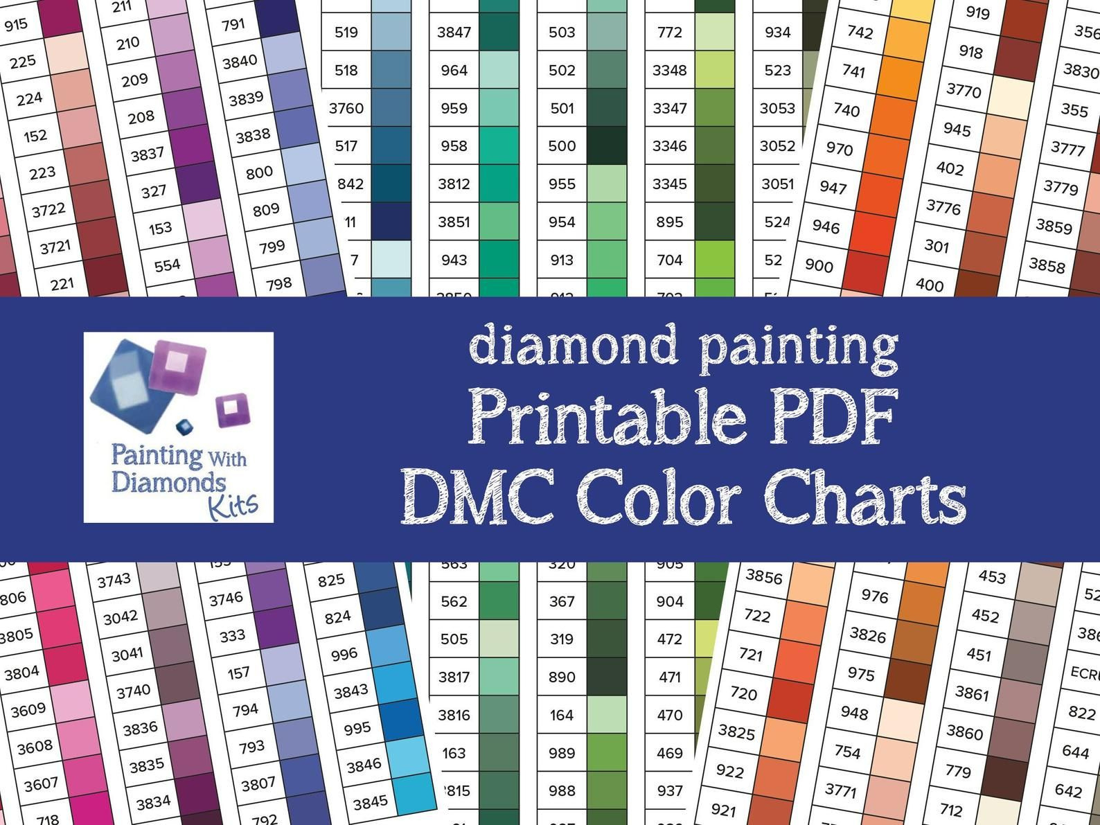 12 Diamond Painting-Ideen | Diamantmalerei, Diamant, Farbe Farbkarte in Free Printable Dmc Color Chart For Diamond Painting