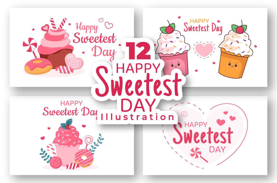 12 Happy Sweetest Day Illustrationdenayunethj | Thehungryjpeg pertaining to Printable Sweetest Day Cards