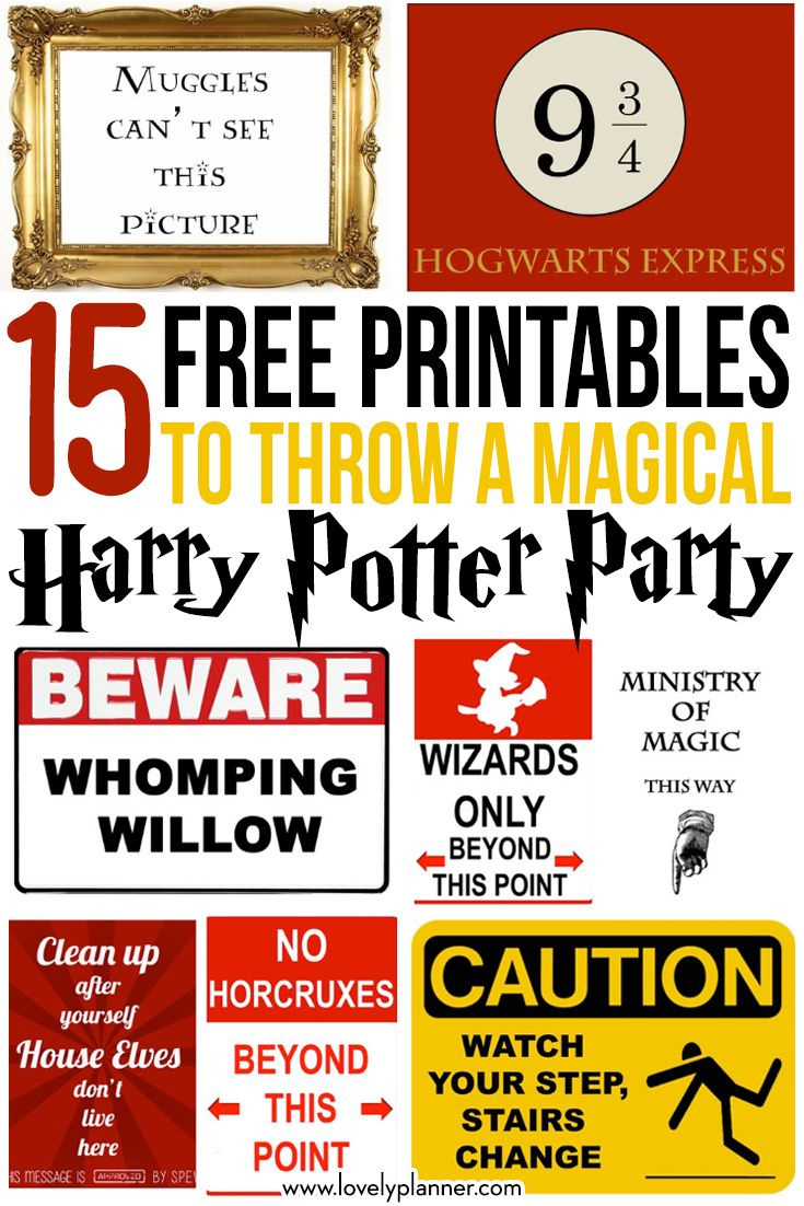 15 Free Harry Potter Party Printables - Part 1 with Harry Potter Party Printables Free
