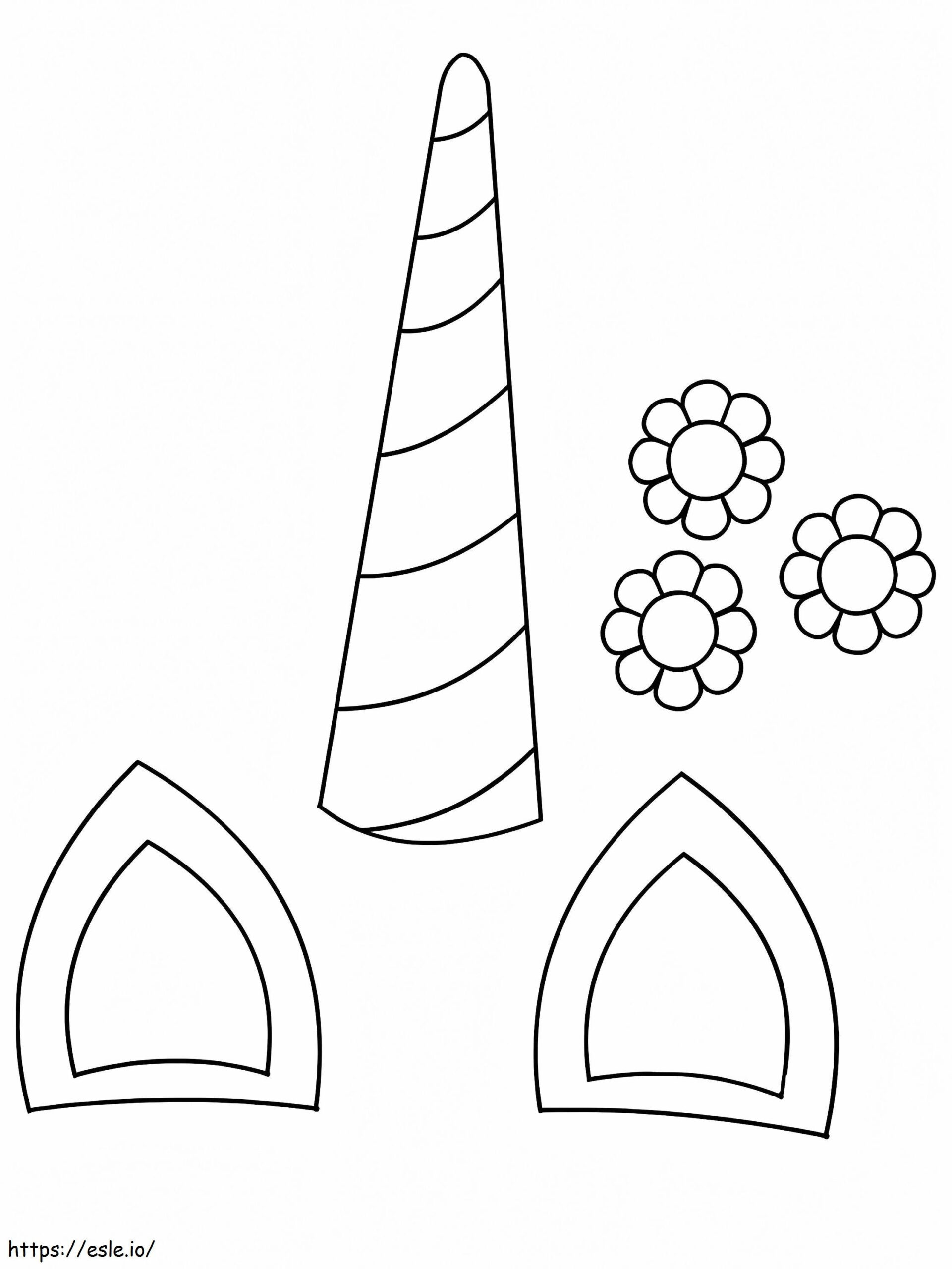 1528103947 Unicorn Horn Ears Flowersa4 Coloring Page in Free Printable Unicorn Horn and Ears Template