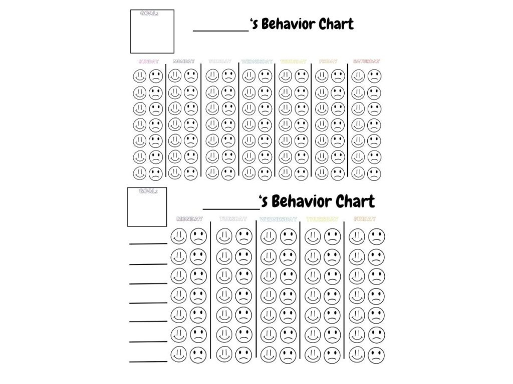 16 Helpful And Free Printable Behavior Charts throughout Free Printable Smiley Face Behavior Charts