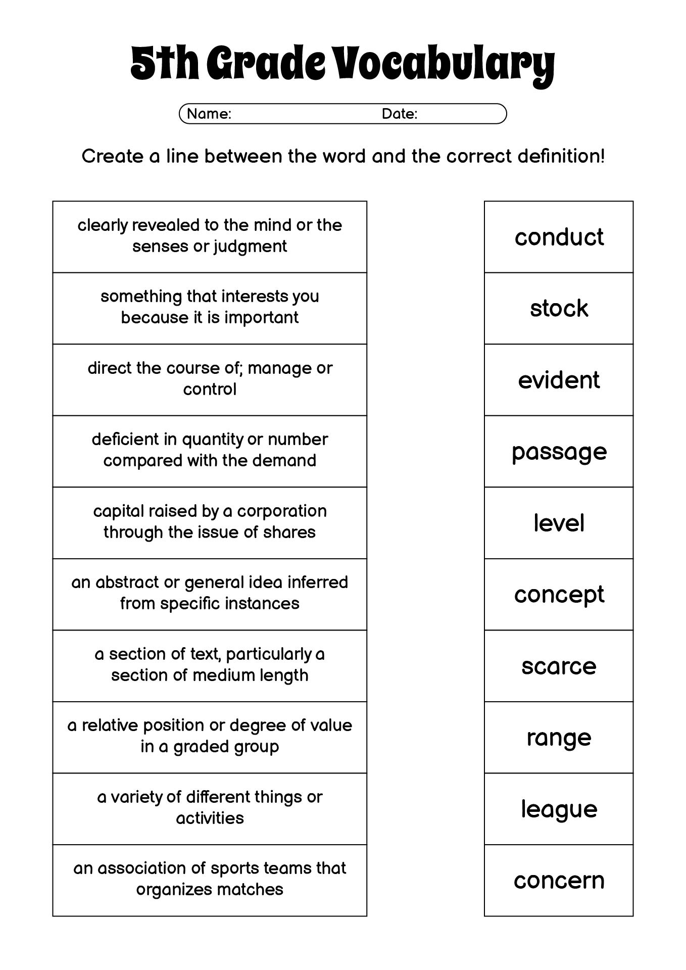 18 5Th Grade Vocabulary Worksheets Printable - Free Pdf At with regard to Vocabulary Printable Worksheets Grade 5
