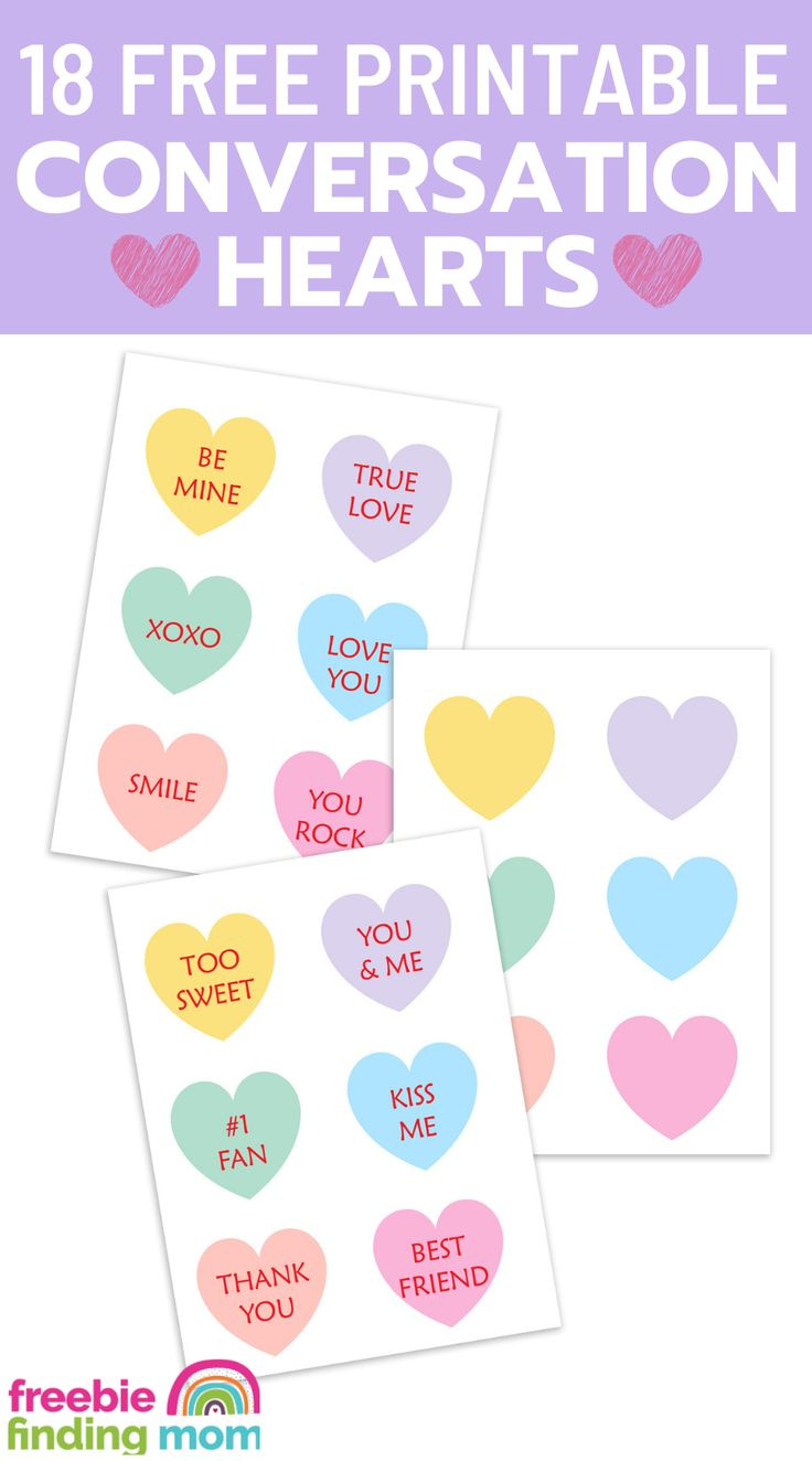 18 Free Printable Conversation Hearts inside Printable Template Conversation Hearts