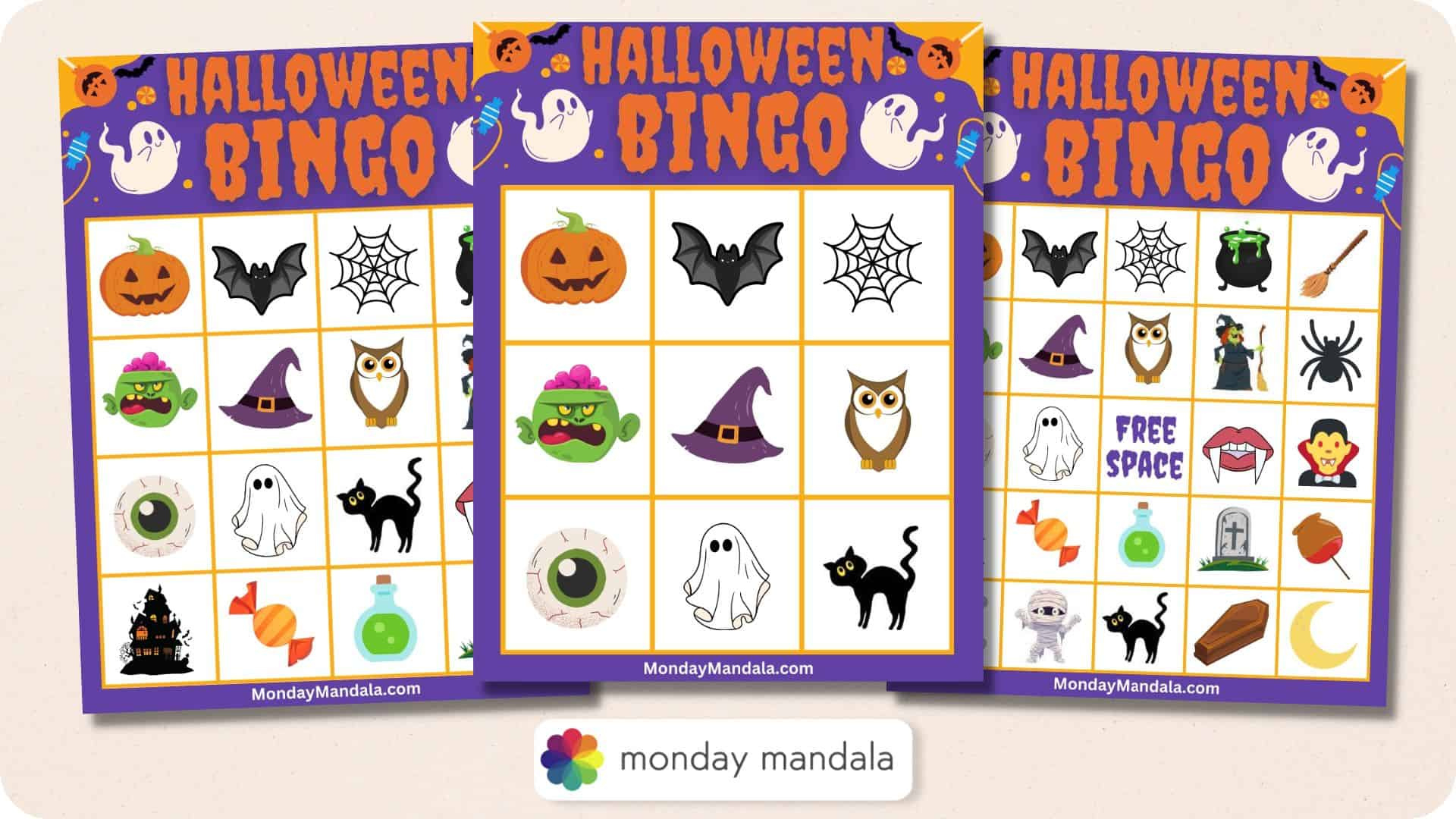 180 Halloween Bingo Cards (Free Pdf Printables) inside Printable Free Halloween Bingo Cards