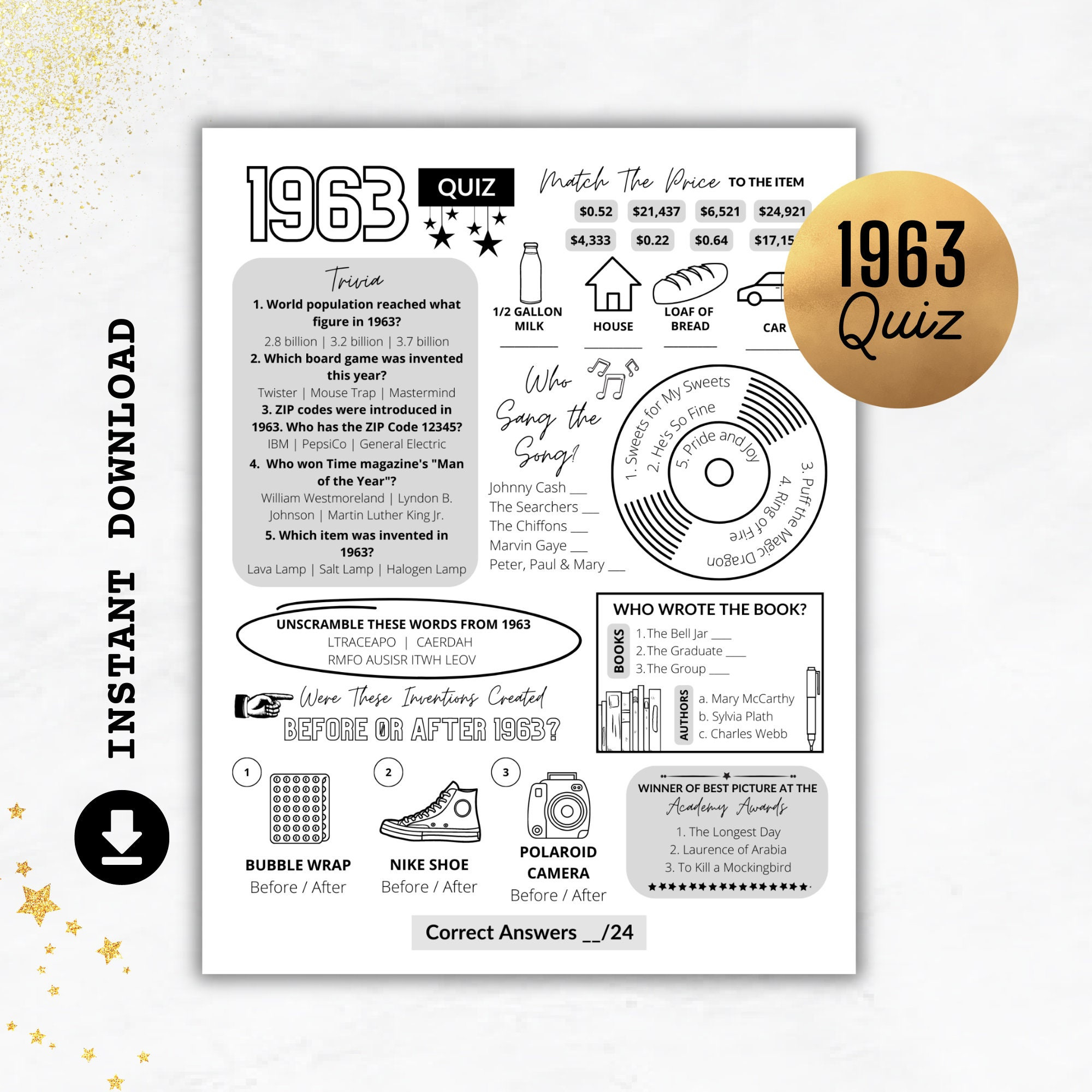 1963 Quiz | Born In 1963 Print | Trivia Printable | 62Nd Birthday pertaining to 1963 Trivia Questions And Answers Printable