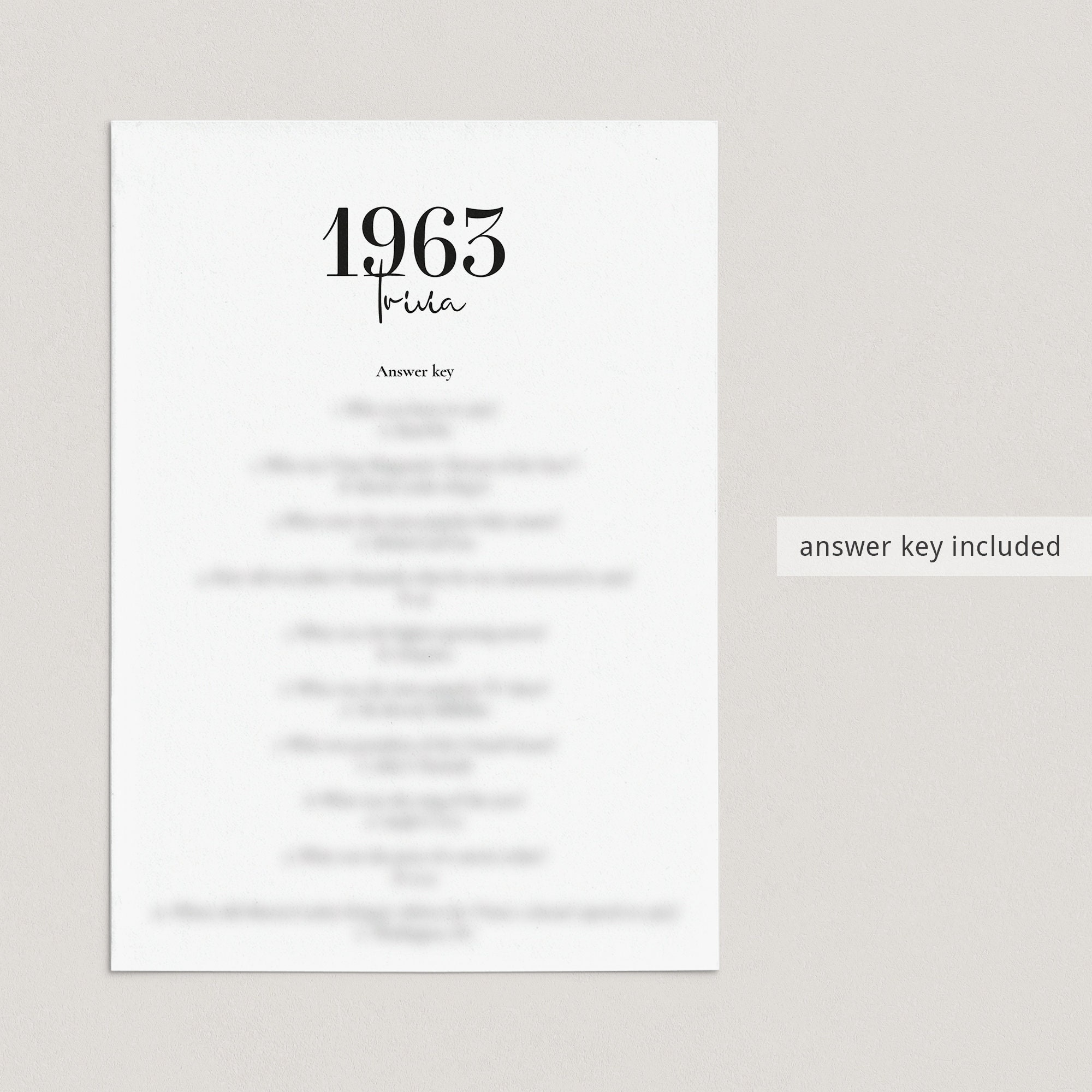 1963 Quiz Printable Fun Facts About 1963 Trivia Simple 62Nd Bday regarding 1963 Trivia Questions and Answers Printable