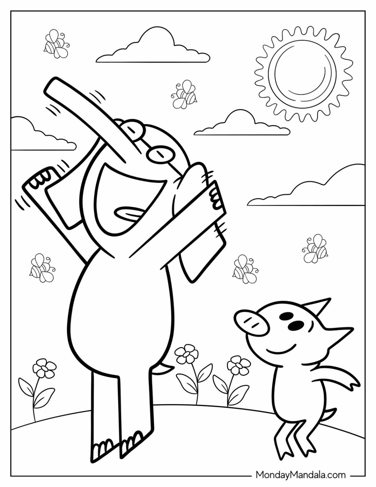 20 Elephant &amp;amp; Piggie Coloring Pages (Free Pdf Printables) in Printable Mo Willems Pigeon Coloring Pages Free