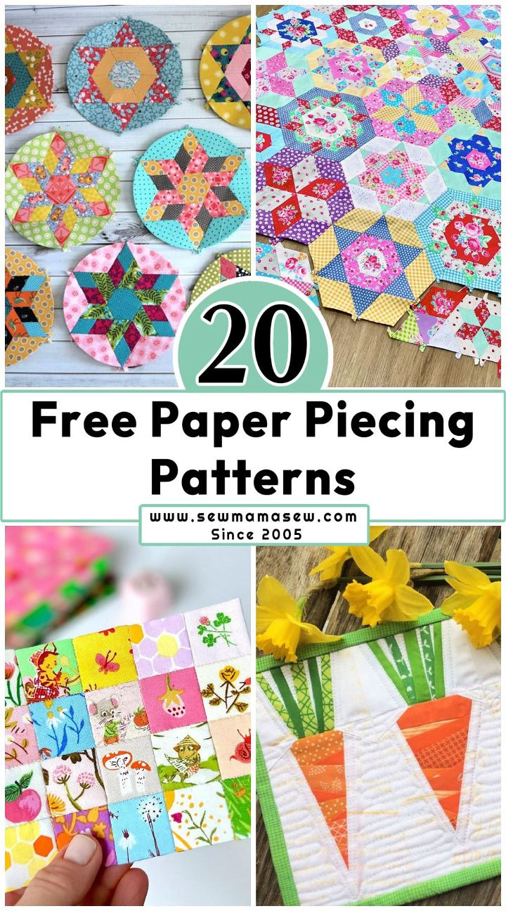 20 Free Paper Piecing Patterns (Epp And Fpp Patterns) - Sew Mama Sew intended for Free Printable Paper Piecing Templates