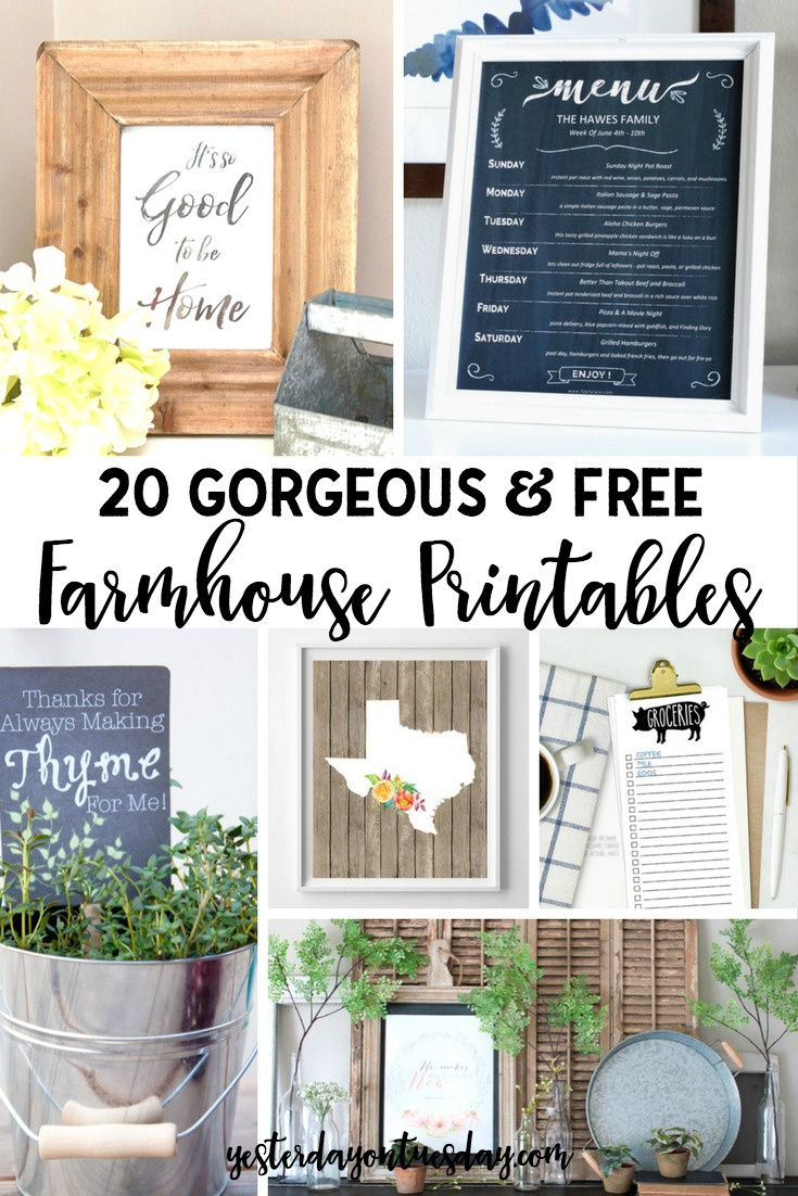 20 Gorgeous And Free Farmhouse Printables | Yesterday On Tuesday regarding Free Printable Farmhouse Images