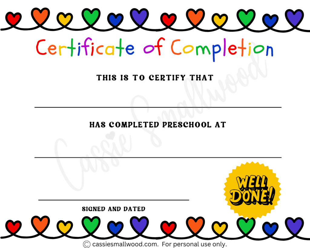 First Day of Preschool Certificate Printable FREE Printable HQ First Day of Preschool Certificate Printable FREE Printable HQ