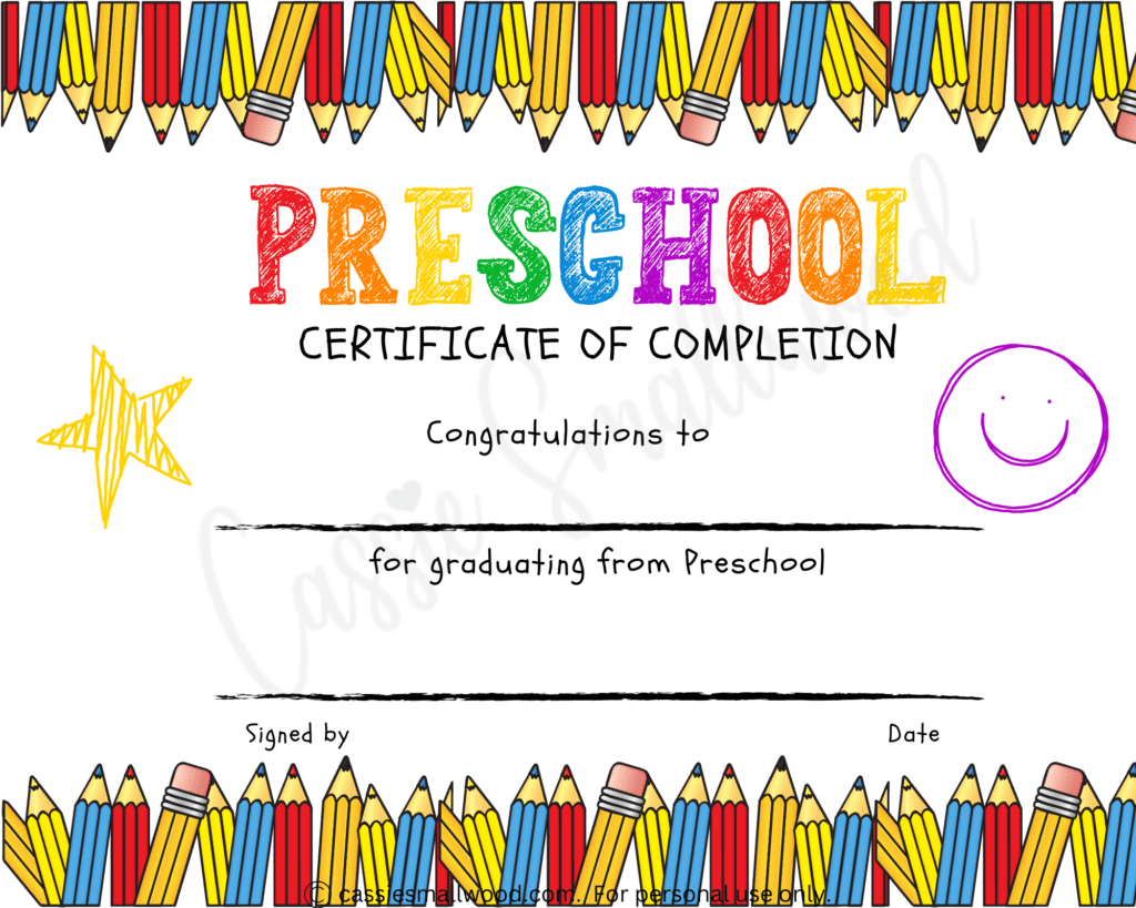 First Day of Preschool Certificate Printable FREE Printable HQ First Day of Preschool Certificate Printable FREE Printable HQ