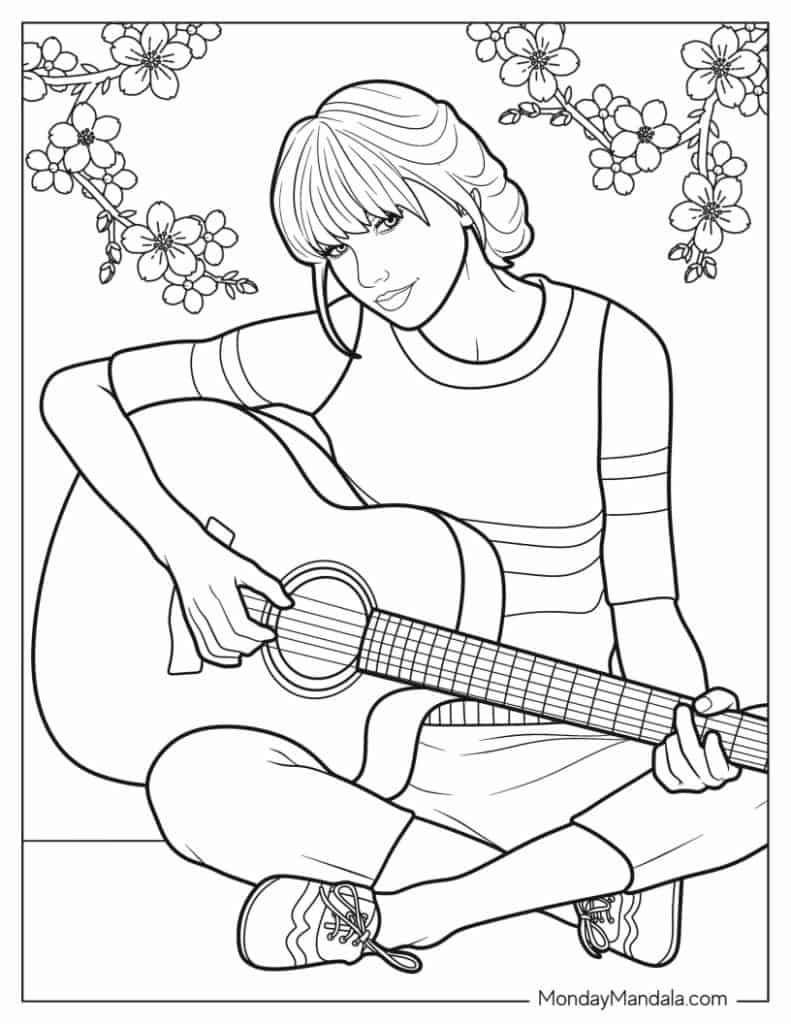 20 Taylor Swift Coloring Pages (Free Pdf Printables) intended for Free Printable Coloring Pages Taylor Swift