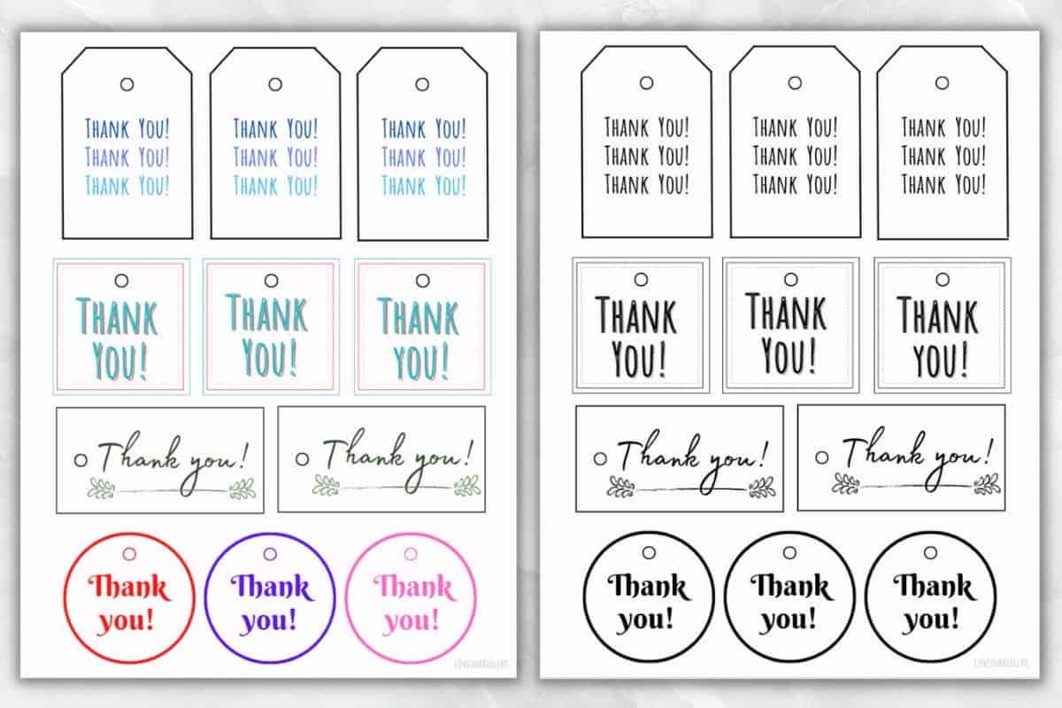 22 Free Printable Thank You Gift Tags (For Gifts &amp;amp; Cards) ⋆ Love in Black and White Teacher Appreciation Gift Tags Free Printables