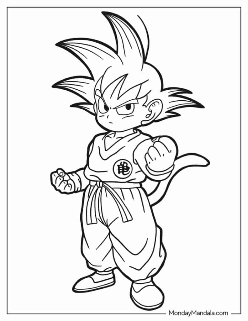 22 Goku Coloring Pages (Free Pdf Printables) with Free Printable Goku Coloring Pages