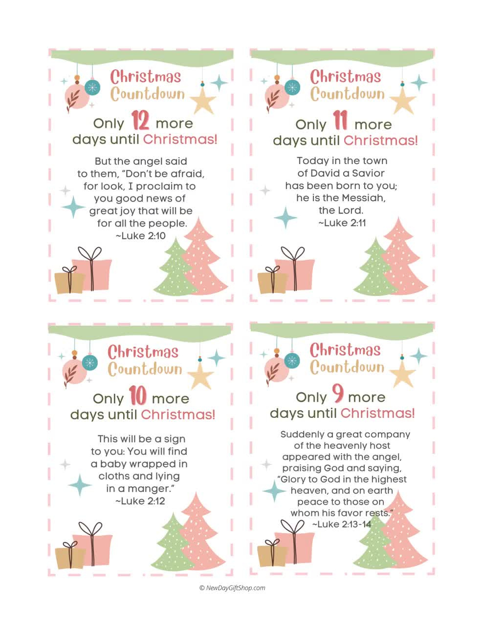 25 Christmas Story Advent Calendar Cards Feature 25 Bible Verses To Celebrate The Birth Of Our Lord Jesus Christ! in Printable 25 Bible Verses To Countdown To Christmas Day
