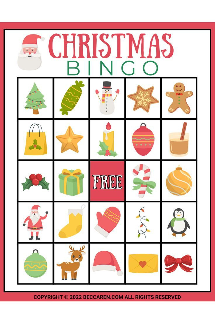 25 Free Printable Christmas Bingo Cards for Xmas Bingo Cards Free