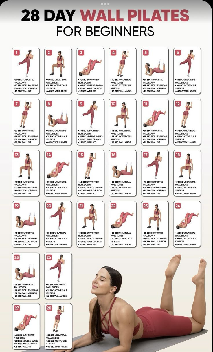 28 Day Wall Pilates Challenge: Strengthen, Tone, Transform! in 28 Day Wall Pilates Challenge Free Printable