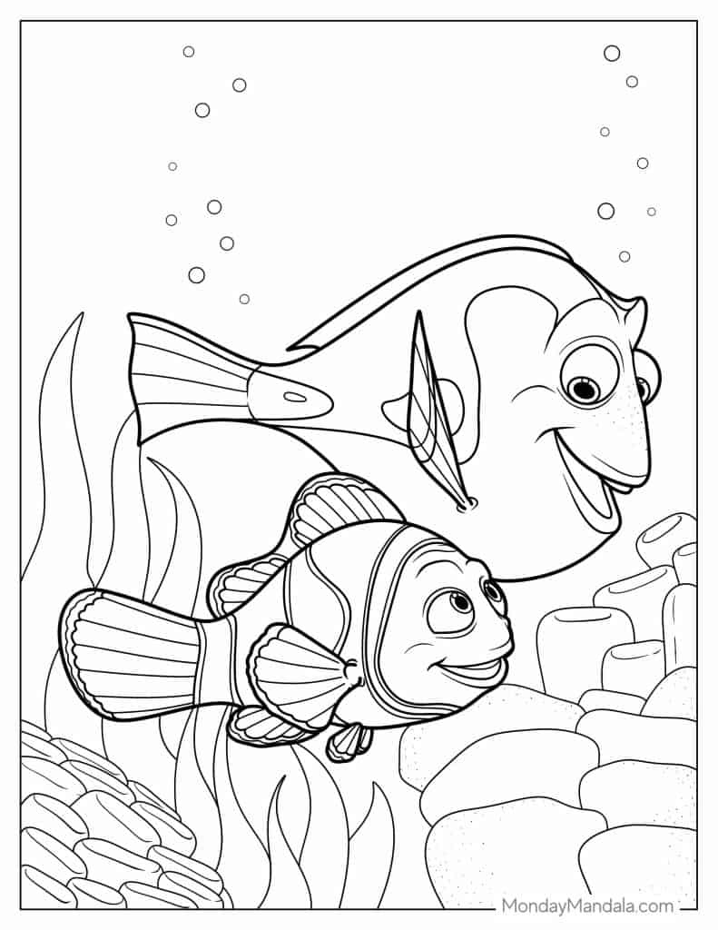 28 Finding Nemo Coloring Pages (Free Pdf Printables) regarding Free Printable Dory Coloring Pages