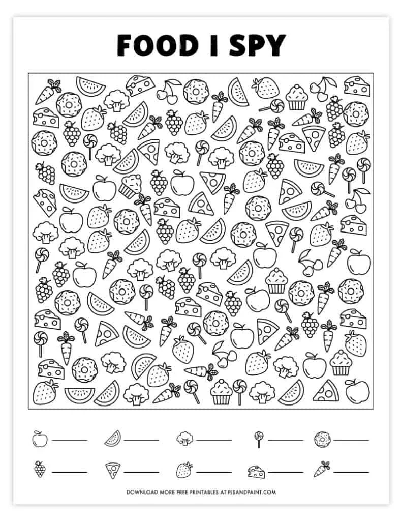 28 Free Printable I Spy Games - Pjs And Paint throughout Free I Spy Printables