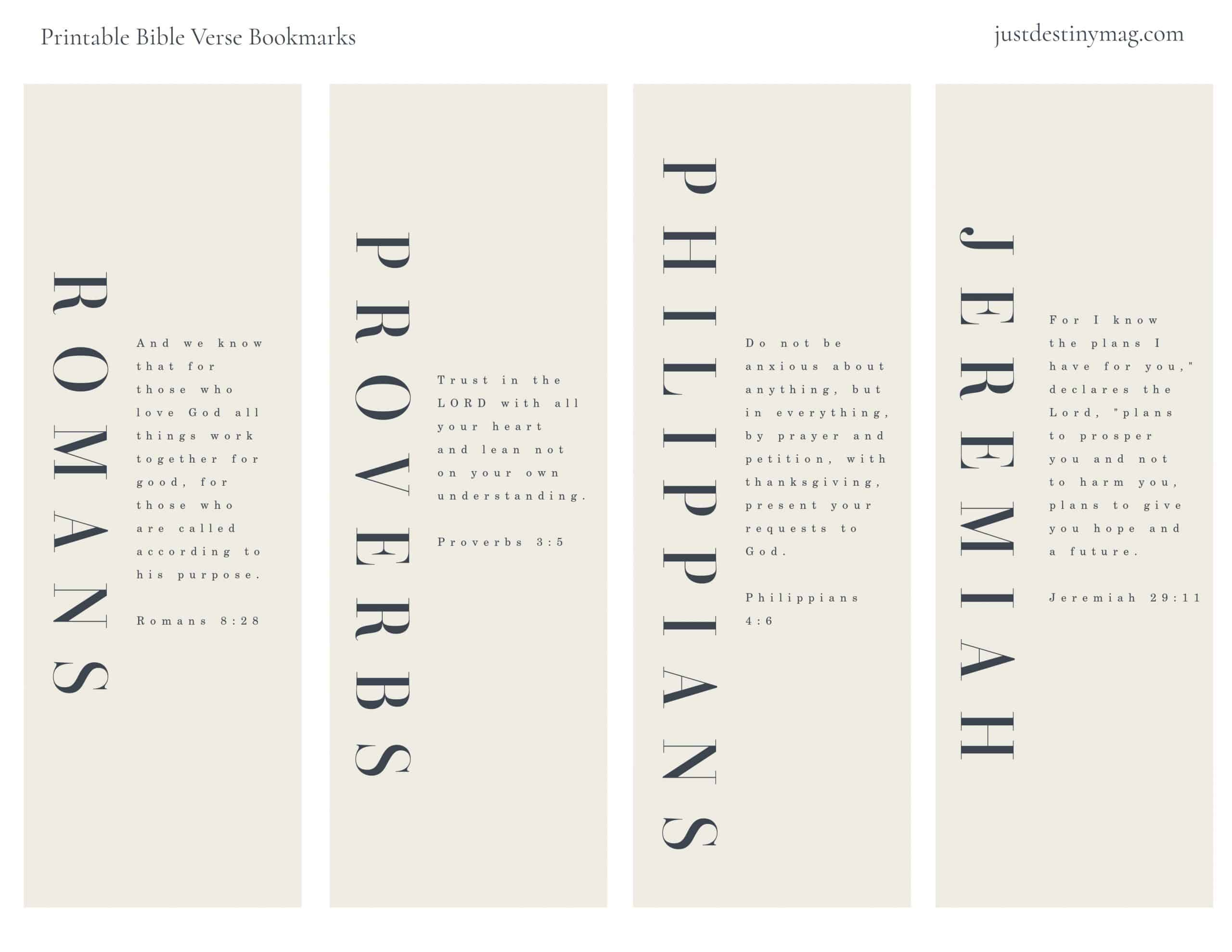 3 Modern Bible Verse Bookmarks (Free Printable) - within Free Printable Biblical Bookmarks