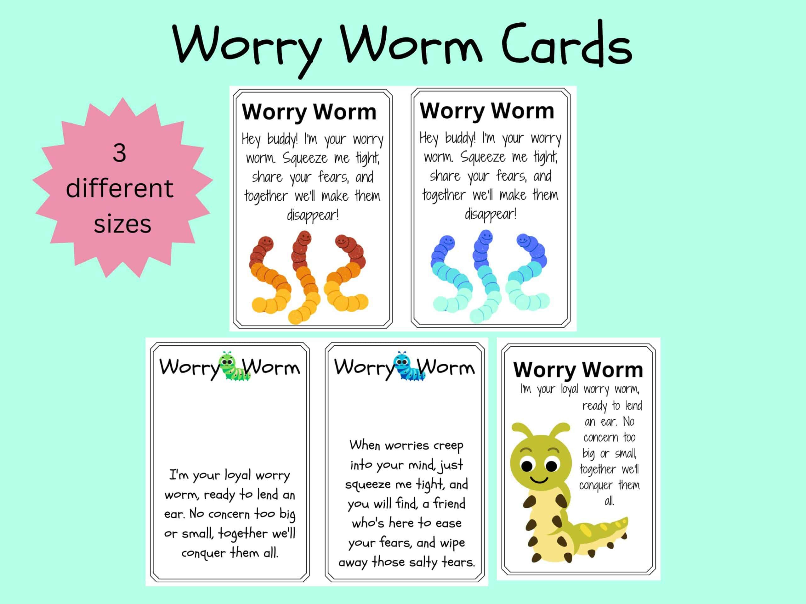 3 Worry Worm Poems Set 2 Printable Tags - Flamingocrochet throughout Worry Worm Printable Poem Free