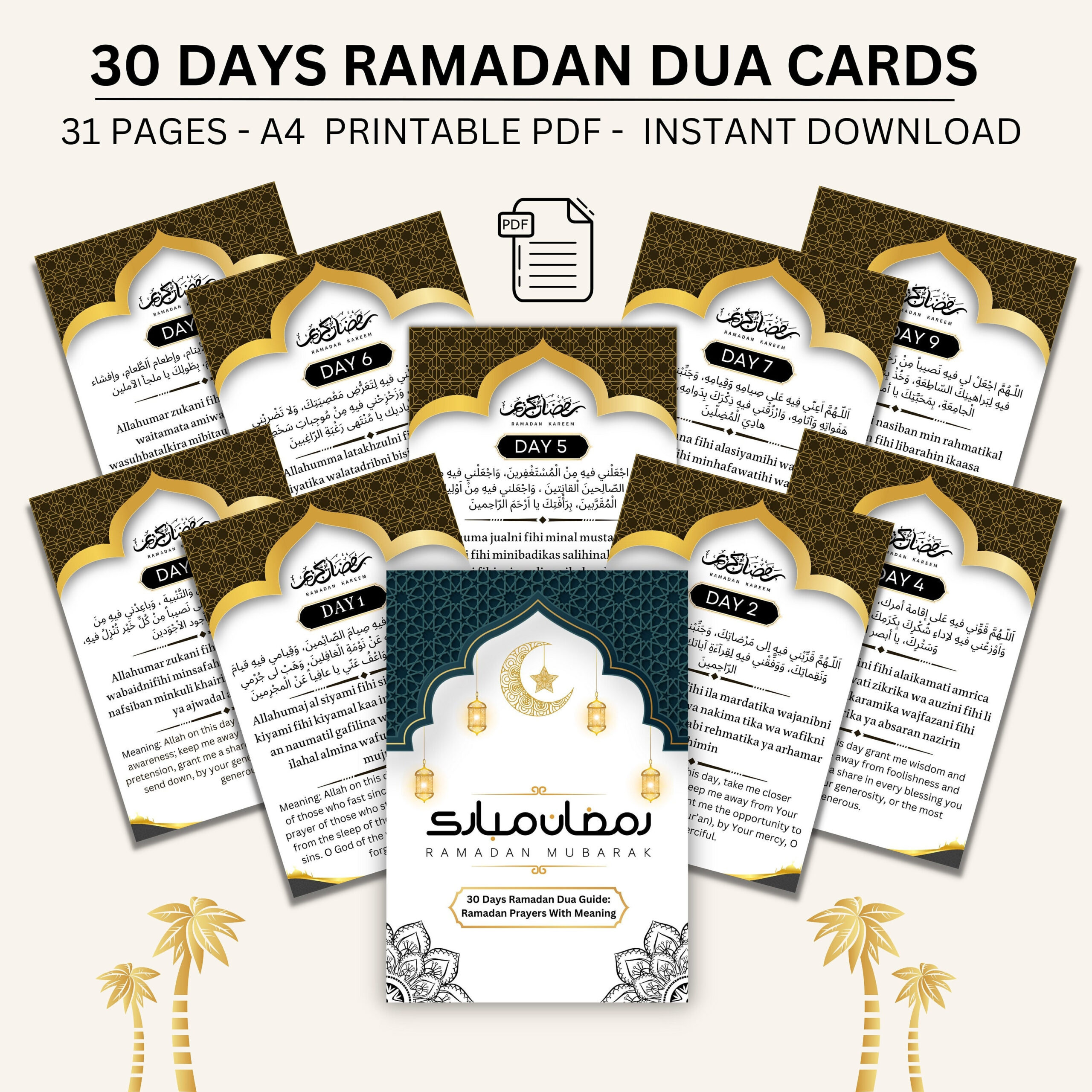 30 Day Ramadan Dua Printable,Ramadan Dua Cards,Ramadan Dua In for Printable Dua Cards For Ramadan