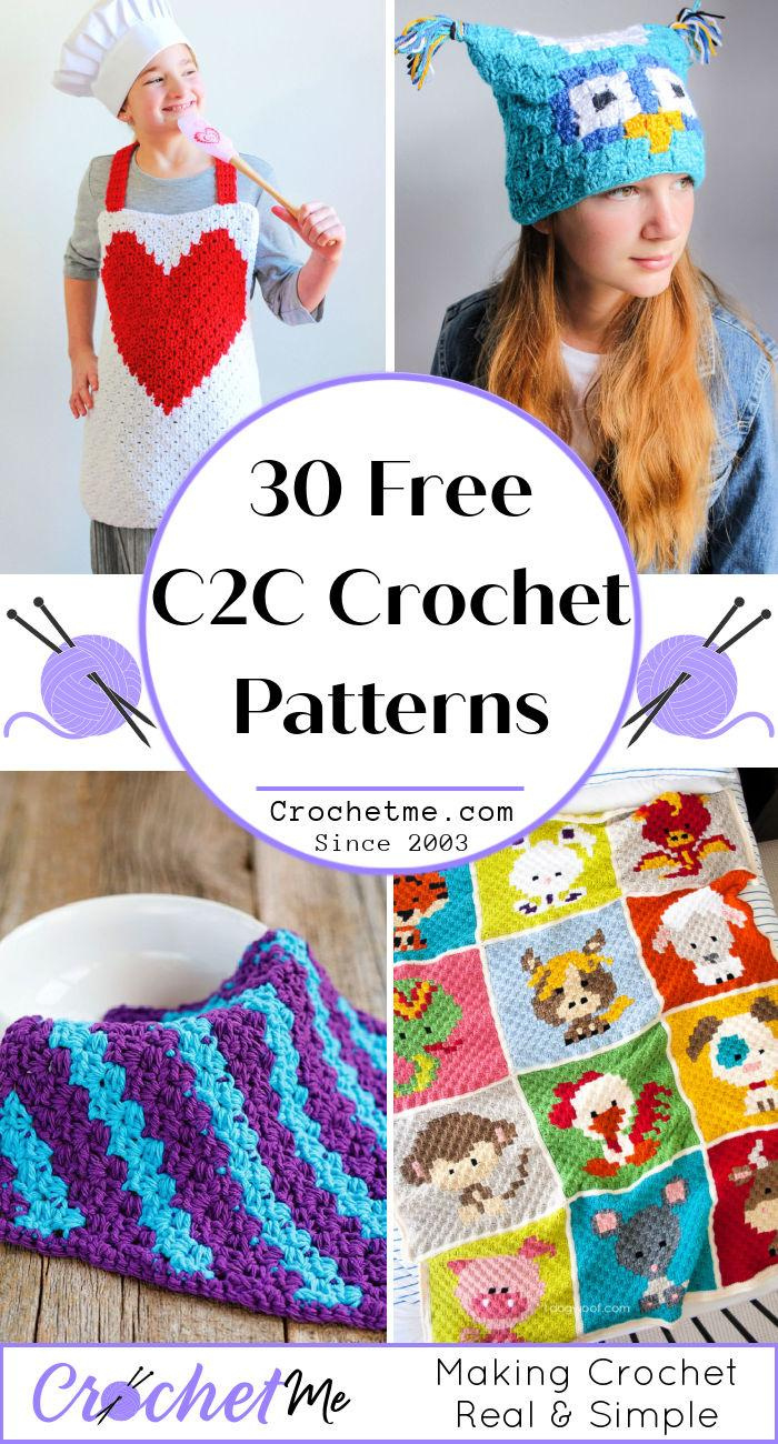 30 Free C2C Crochet Patterns For Beginners - Crochet Me with Printable C2C Patterns Free